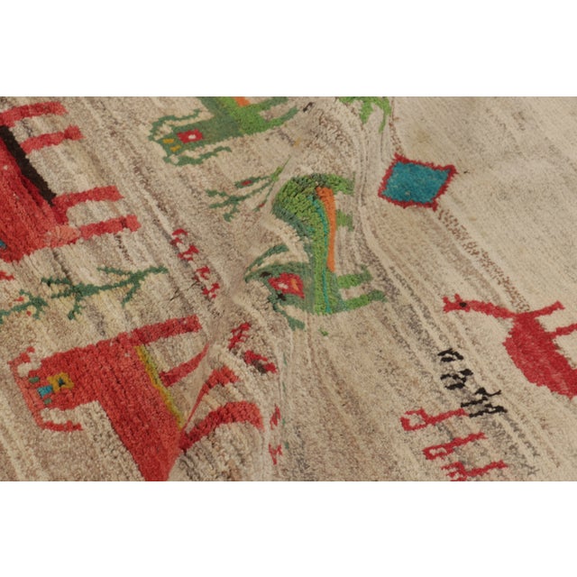 Textile Vintage Pictorial Animal Gabbeh Rug by Rug & Kilim, Afghanistan, 1950-1959 For Sale - Image 7 of 10