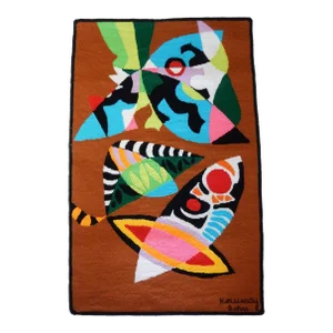 Mid-Century Abstract Brazil Textile Art Tapestry by Kennedy Bahia, Circa 1960's