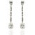 18k White gold earrings with 2 Oval Brilliant diamonds weighing 2.82 carats and 2 pear shape diamonds weighing 1.21 and 6...