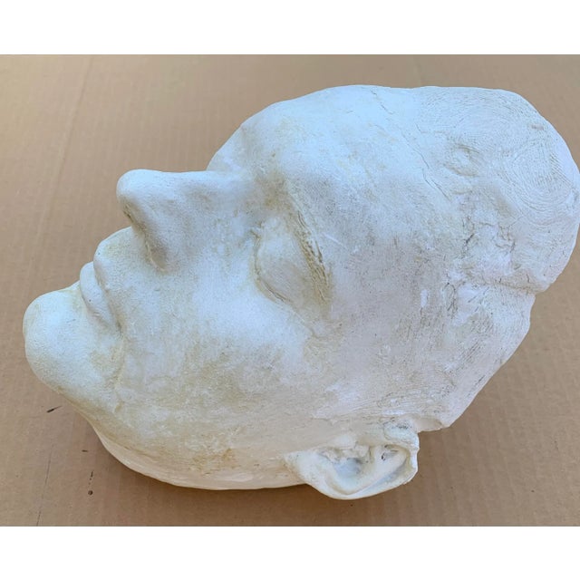Art Deco Art Deco Plaster Sculpture of Male Face Life Casting For Sale - Image 3 of 9