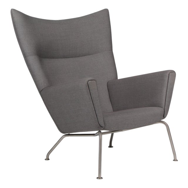 Model CH445 Wing Chair in Original Leather by Hans J. Wegner, 2010s For Sale