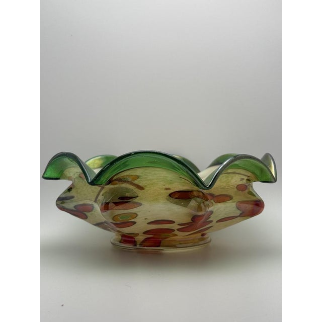 Green Bohemian Art Glass Bowl by Ernst Steinwald, 1930s For Sale - Image 8 of 8