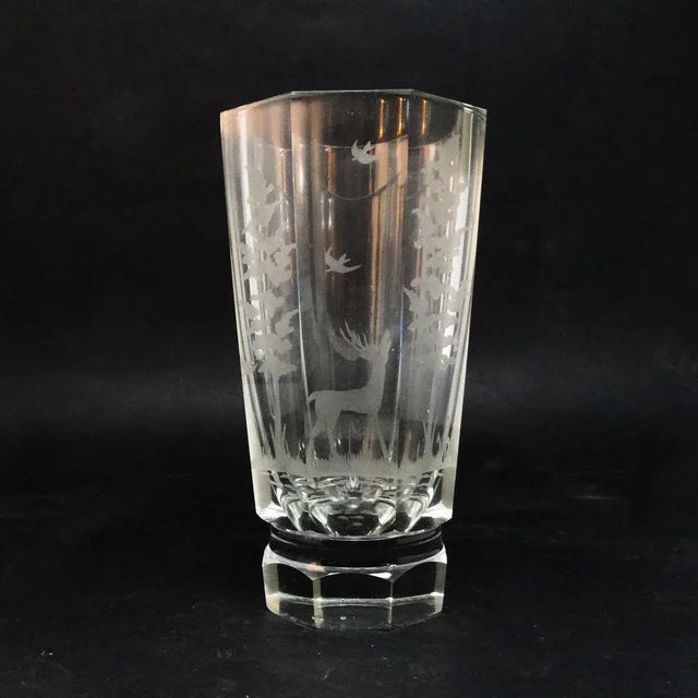 Art Deco Glass Vase from Val Saint Lambert, Belgium, 1930s For Sale - Image 12 of 13