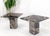 Pair of Square Black & Dark Red & White Veins Marble Side End Tables Stands Mint For Sale - Image 11 of 13