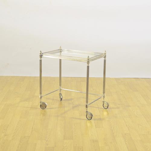 Louis XVI Style Metal and Glass Serving Tables, Set of 3 For Sale - Image 6 of 9