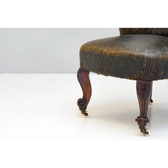 Wood Library Armchair in Leather and Rosewood For Sale - Image 7 of 8