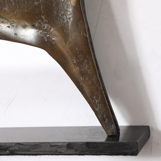 Mid-Century Modernist Bronze Deer Sculpture Signed Aharon Bezalel For Sale - Image 17 of 17