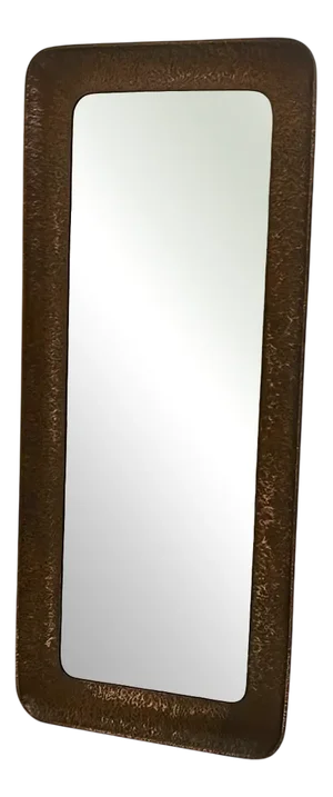 Vintage Mirror in Embossed Copper by Angelo Bragalini, 1940s