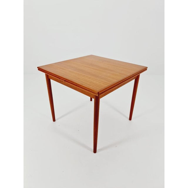 Wood Danish Rectangular Teak Table with Two Extension Leaves, 1960s For Sale - Image 7 of 11