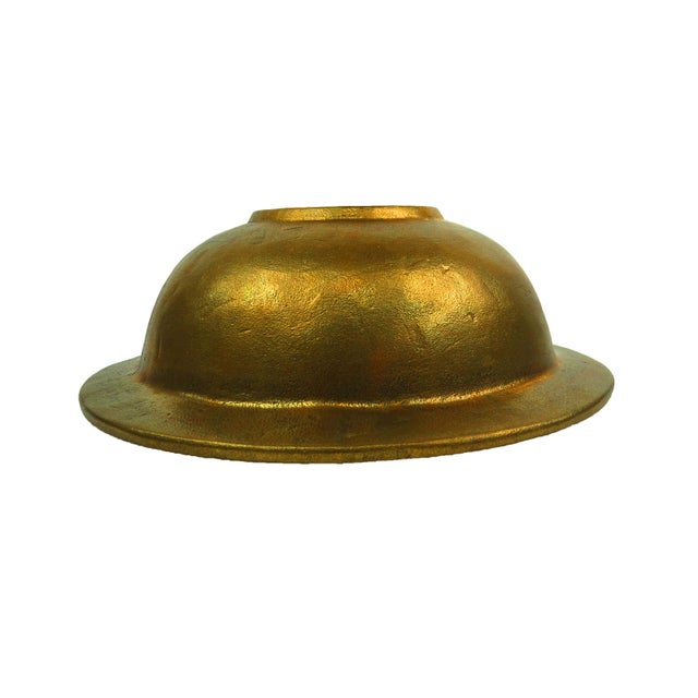 Gold Vintage Gold Metal Bowl From Scandia Present For Sale - Image 8 of 10