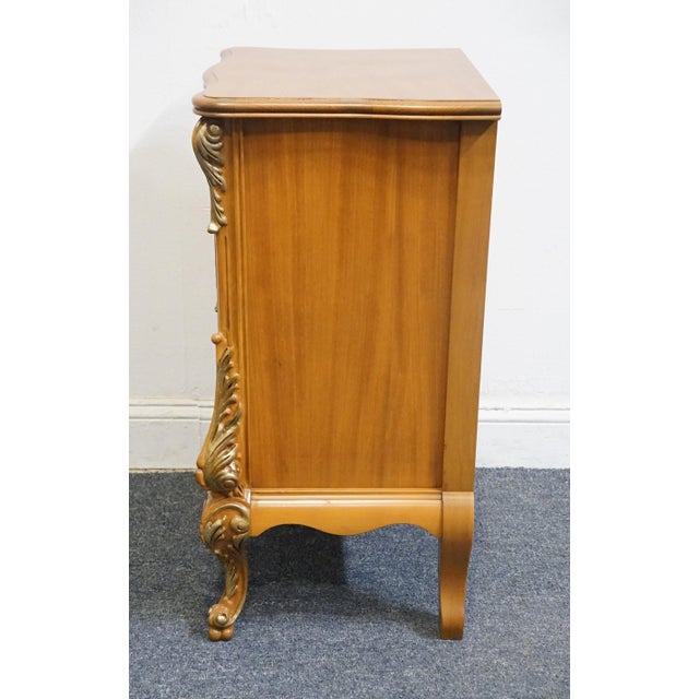Vintage Antique Solid Maple French Provincial Rococo Revival 19" Cabinet Nightstand For Sale - Image 11 of 13