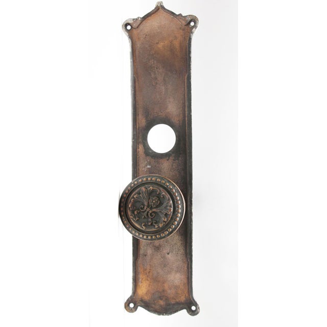Mid 20th Century Antique Italian Renaissance Corbin Trivoli Knob & Plate Door Set For Sale - Image 5 of 6