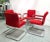 Mid Century Modern Cesca Style Cantilevered Chrome Chairs in Red Wool For Sale - Image 11 of 12