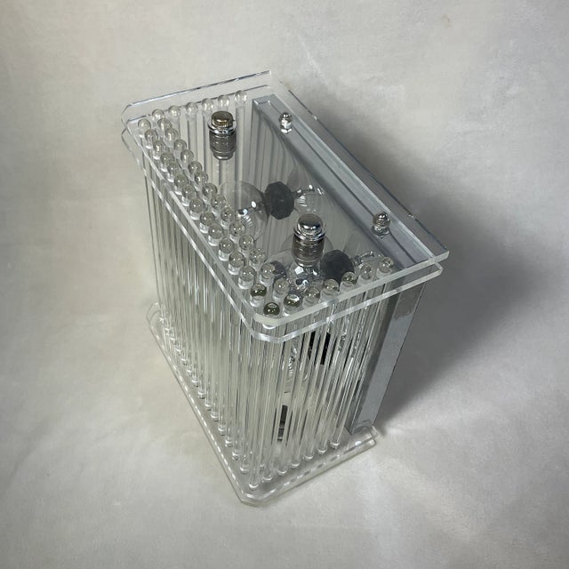 1970s Vintage Mid-Century Lucite and Glass Rod Sconce Attributed to Gaetano Sciolari For Sale - Image 5 of 11