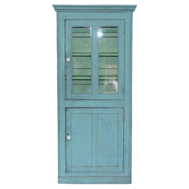 Hand Painted Pine Kitchen Pot Cupboard, 1860s For Sale