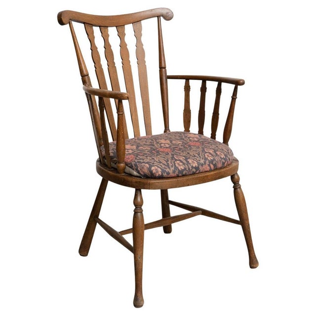 Vintage English Wood Armchair, 1950s For Sale - Image 16 of 16