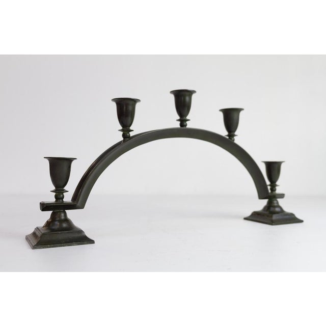 Art Deco Danish Candelabra in Disko Metal from Just Andersen, 1930s For Sale - Image 3 of 18