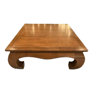 Mid 20th Century Kang Style Plank Top Elmwood Coffee Table