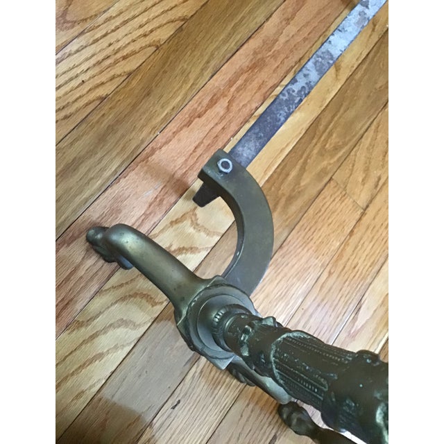 1920s Solid Brass Traditional Andirons - a Pair For Sale - Image 9 of 10