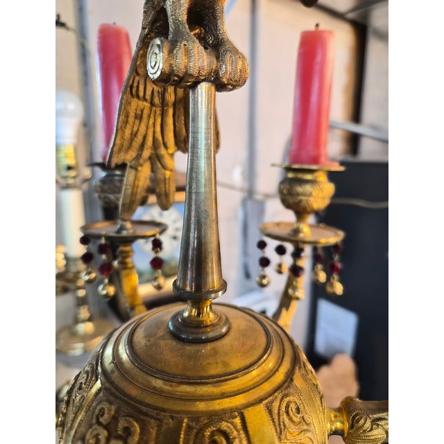 Early 1800s Gold Gilded Bronze Candle Chandelier For Sale - Image 10 of 11