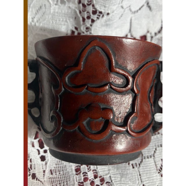 2 Chinese 1940 Vintage Decor Hand- Carved Wood Candle Holders For Sale In Greenville, SC - Image 6 of 8