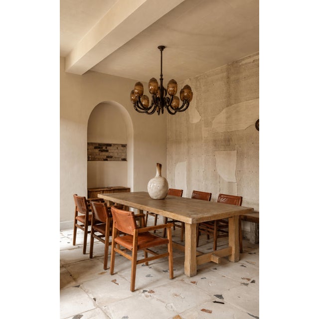 Farmhouse 19th Century French Oak Trestle Farmhouse Dining Table For Sale - Image 3 of 12