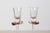 1980s Handblown Stemmed Cordial Glasses With Rose Copper Collar - a Pair For Sale - Image 4 of 9