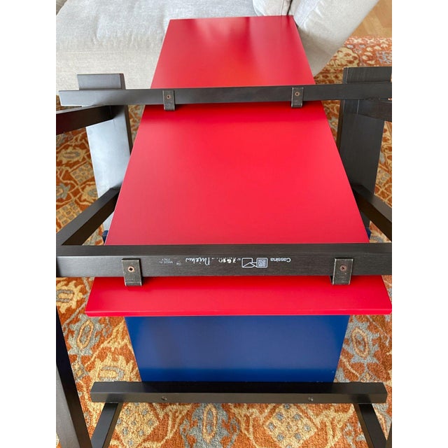 Vintage Armchair in Red and Blue by Gerrit Rietveld for Cassina For Sale - Image 11 of 16