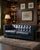 Animal Skin Tuxedo Leather Sofa - Slate For Sale - Image 7 of 11