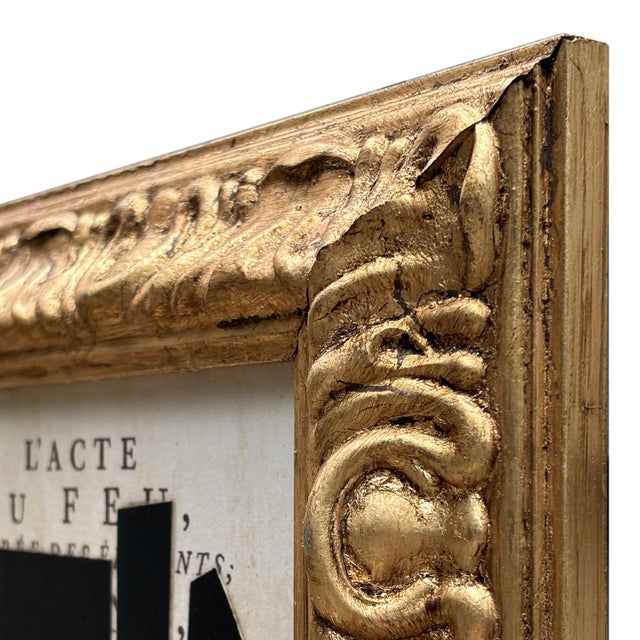 Contemporary Black and White Collage in Vintage Gold Frame For Sale In New York - Image 6 of 6