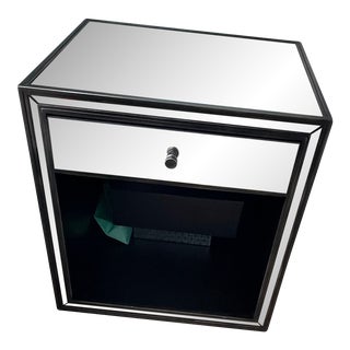 Restoration Hardware One Drawer Nightstand Mirrored For Sale