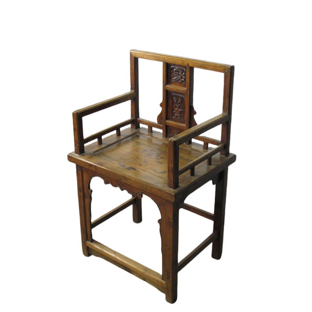 Hand Carved Back Chinese Antique Arm Chairs - Set of 2 For Sale In Greensboro - Image 6 of 12