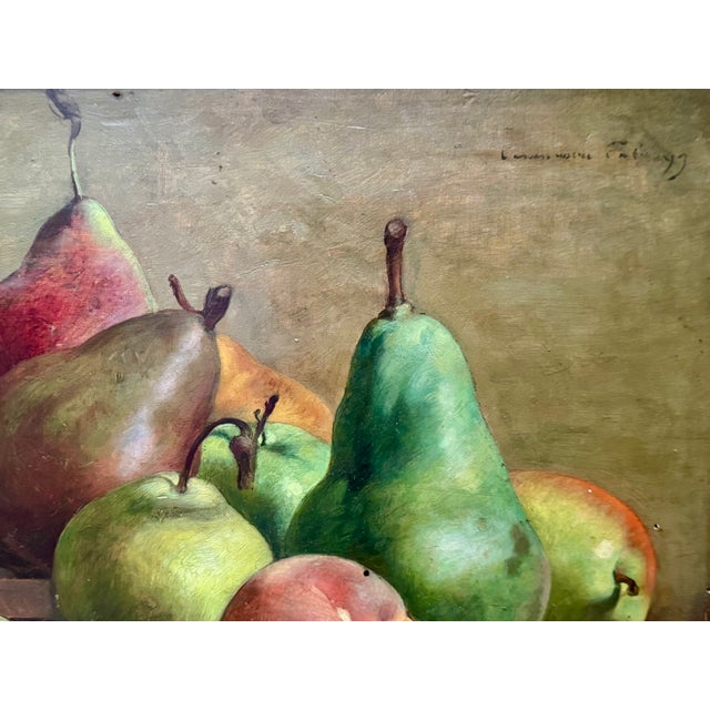 Still Life with Pears, Late 19th Century, Oil Painting For Sale - Image 7 of 12