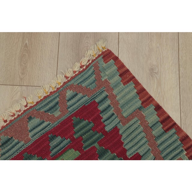 1960s Tribal Style Geometric Design Handmade Oushak Kilim Rug For Sale - Image 9 of 12