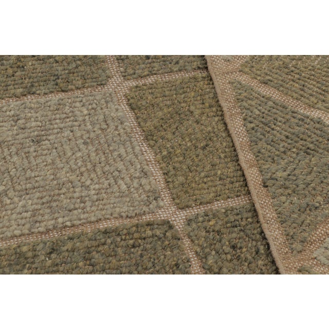Beige Rug & Kilim’s Scandinavian-Inspired Rug, Olive & Sage Green Geometric Diamonds For Sale - Image 8 of 10