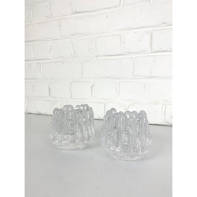Sunflower Glass Candlesticks attributed to Göran Wärff for Kosta Boda, Sweden, 1970s, Set of 2 For Sale - Image 9 of 10