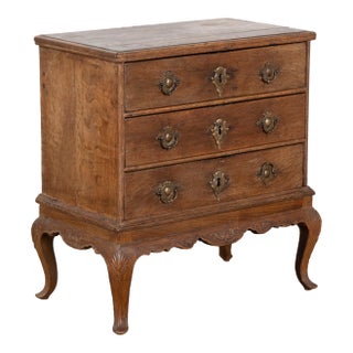 Late 18th Century Danish Oak Small Chest of Drawers, Possible Jewelry Cabinet For Sale