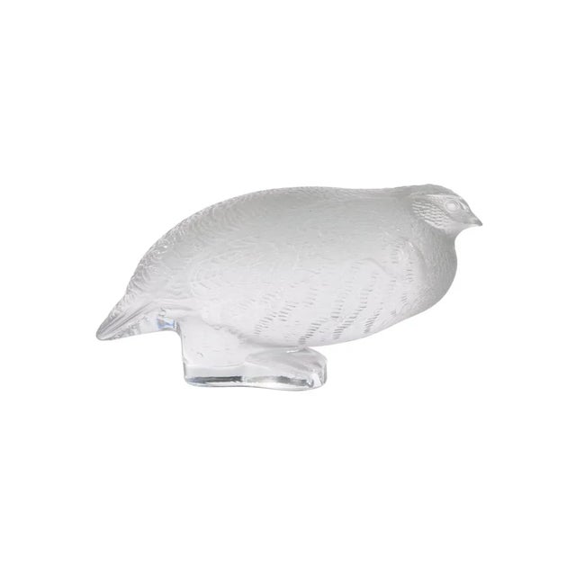 Contemporary Vintage Lalique Paris Quail Art Glass Sculpture For Sale - Image 3 of 9