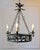 Black 20th-Century French Wrought Iron Chandelier with Foliate Crown For Sale - Image 8 of 10