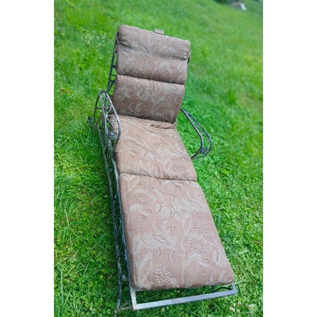 Antique Wrought Iron Rolling Lounge Chair For Sale - Image 10 of 10