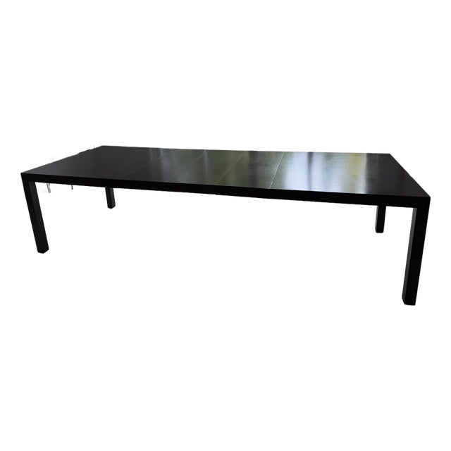 Giant Parsons Table in Black Lacquer With 3 Leaves For Sale