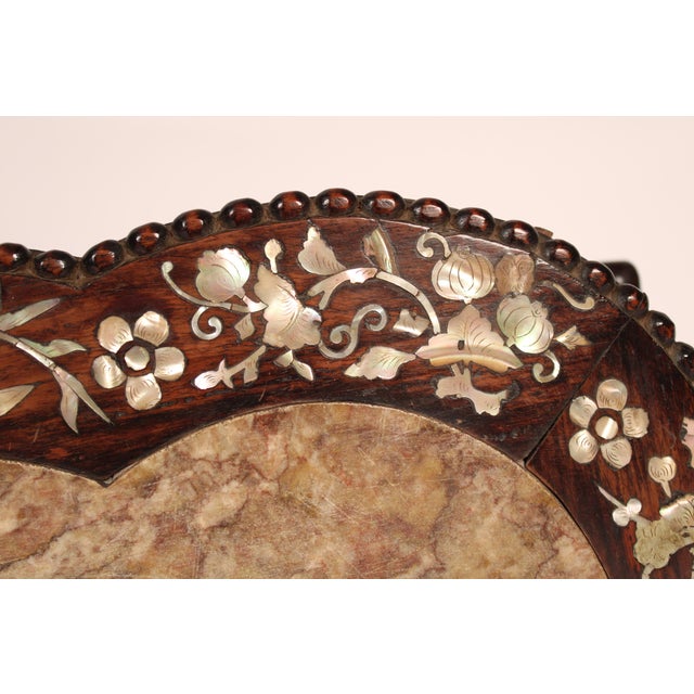 1920s Chinese Rosewood Taboret With Mother of Pearl Inlay For Sale - Image 5 of 11