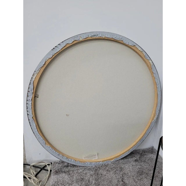 Textile Vintage Signed Simone Vanguard Studios Hand-Painted Aztec Design Round Disk Wall Hanging For Sale - Image 7 of 9