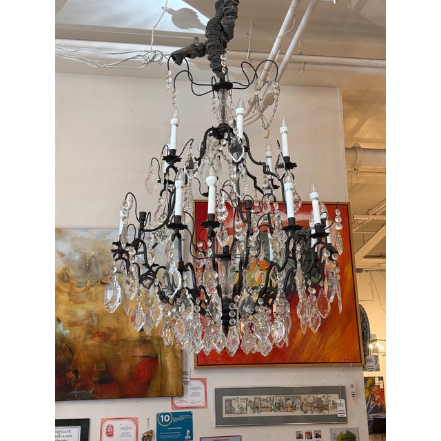 Design Plus Gallery presents an 18-light Crystal Chandelier from Badari Lighting. The black metal frame is paired with...