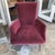 Julia Katrine Designs Burgundy Silk Velvet Accent Chair For Sale - Image 4 of 12