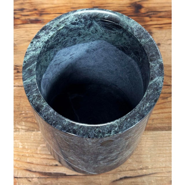 Stone Vintage Green Marble Wine Cooler or Utensil Holder For Sale - Image 7 of 7