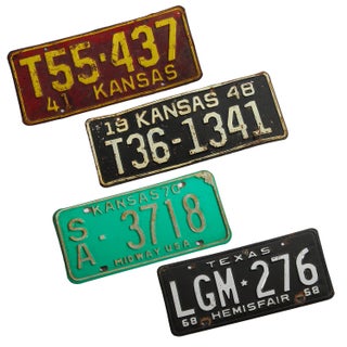 Vintage License Plates - Set of 4 For Sale
