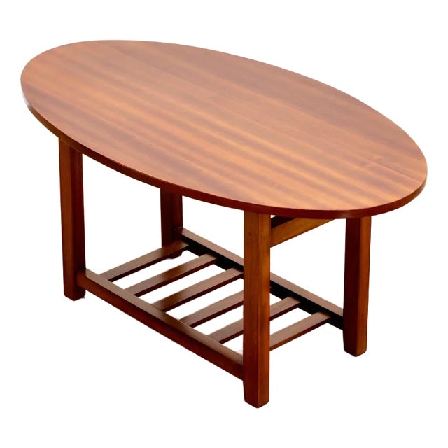 1960s Mid Century Oval Side Table in Mahogany For Sale