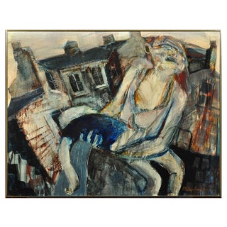 Paul Waplington, Knocked Out, 1970s, Mixed Media Painting, Framed For Sale