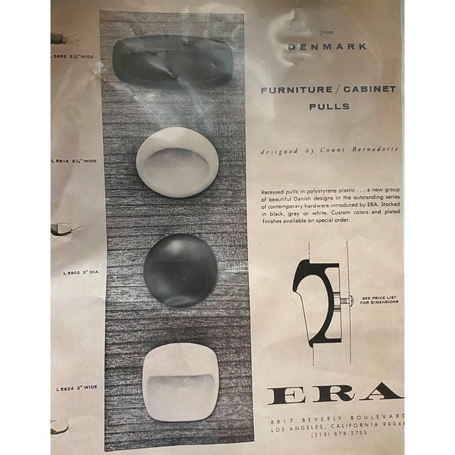 3" Diameter x 1/2" Projection Furniture/Cabinet Pulls from Denmark Designed by Count Bernadotte Recessed pulls in...